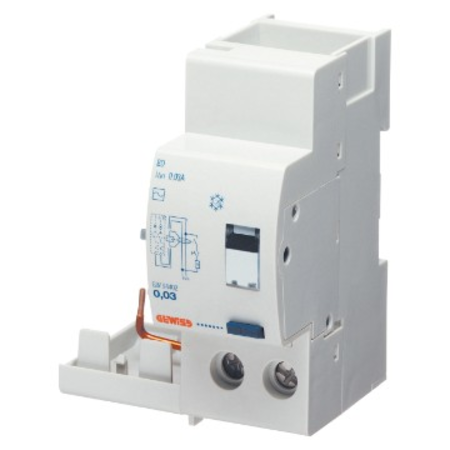 Add on intrerupator diferential for mt circuit breaker - 2p 25a type ac instantaneous idn=0,01a - 2 module