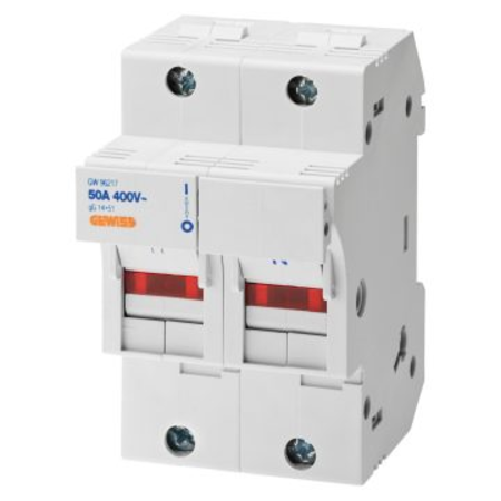 Gewiss - Soclu cu montaj pe sina pentru sigurante fuzibile - 1p+n 14x51 690v 50a - 3 module