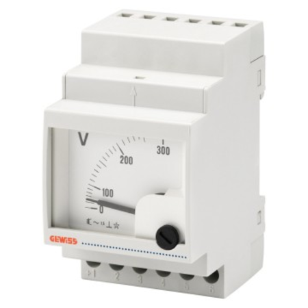 Analogue voltmeter with direct connection - 0/300v - 3 module