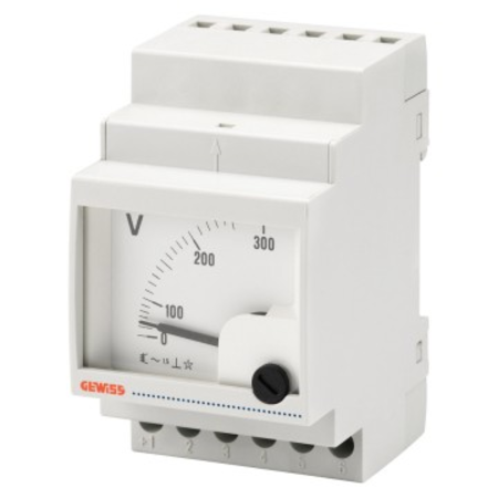 ANALOGUE VOLTMETER WITH DIRECT CONNECTION - 0/300V - 3 module