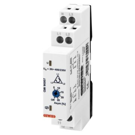 PHASE MONITORING RELAY - 3 PHASE AC ELECTRICAL SYSTEM - 230/400V ac 50/60Hz - 1 modul