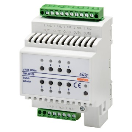 ACTUATOR FOR GENERAL LOADS - 8 CHANNELS - 10AX - 4 module - DIN RAIL MOUNTING