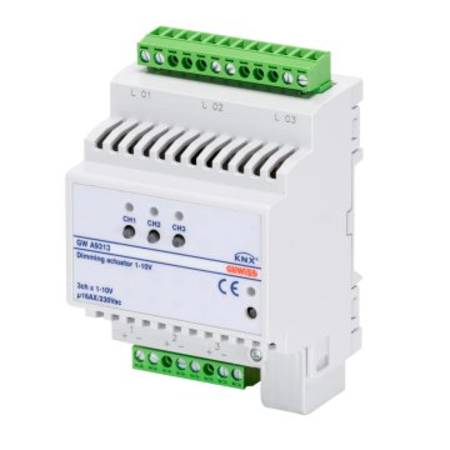 DIMMER ACTUATOR FOR ELECTRONIC BALLAST - KNX - 16AX - 3 CHANNELS - 4 module - DIN RAIL MOUNTING