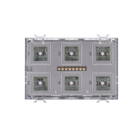 PUSH BUTTON PANEL MODULE - KNX - TOUCH - 6 CHANNELS - 3 module - WITH INTERCHANGEABLE SYMBOL - CProiector HORUS