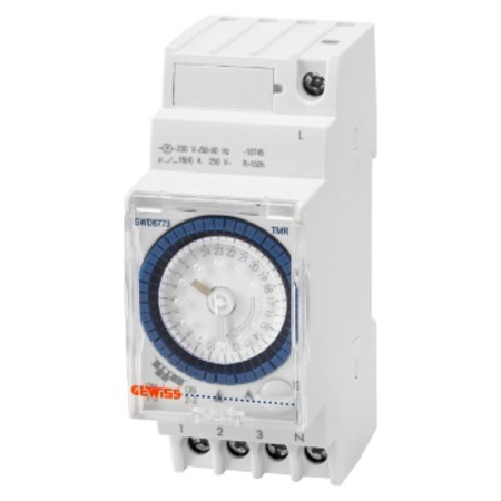 Daily time switch - charge riserve 150h - 1 changeover contact - 2 module