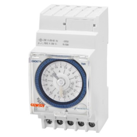 Weekly time switch - charge reserve 150h - 1 changeover contact - 2.5 module