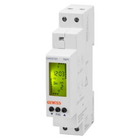 Compact weekly time switch - charge reserve 4 years - 1 no contact - 1 modul