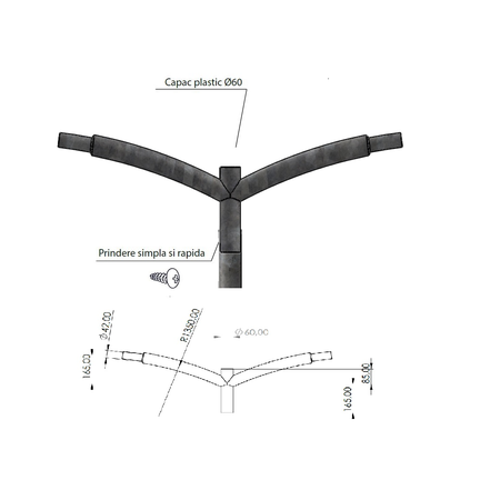 BRAT dublu curbat 2x50