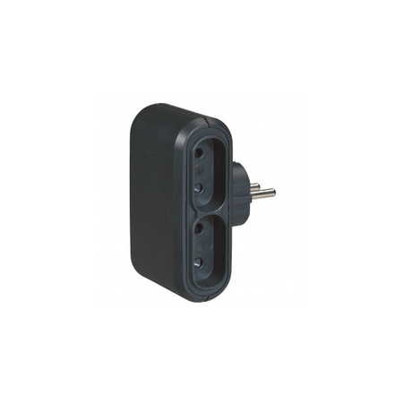 2P multi-priza plug - 4 side outlet - negru - German/Fr standard - cardboard