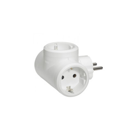 2p+e multi-priza plug - german standard - 3 side outlets - alb - cardboard