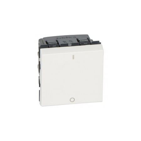 2-pole switch Mosaic - 16 AX 250 V~ - 2 module - alb