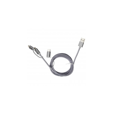 3-in-1 USB cable - allows to connect/charge/synchronize 3 types of devices cu only one cable