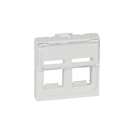 Adaptor pentru RJ 45 Mosaic - pentru 2 Keystone connectors - 2 module - alb