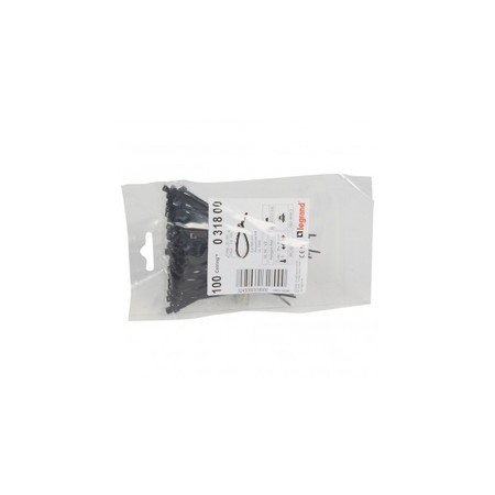 Brida - adancime 2.4 mm - L. 95 mm - sachet 100 pcs - negru