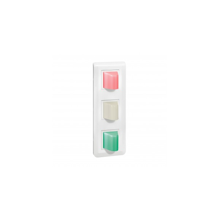 Corridor light unit 3 indicators Mosaic pentru BUS SCS nurse call - alb supplied cu plate