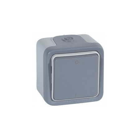 doi poli switch Plexo - IP55-IK07 - 10 AX-250 V~ - surface mounting - gri