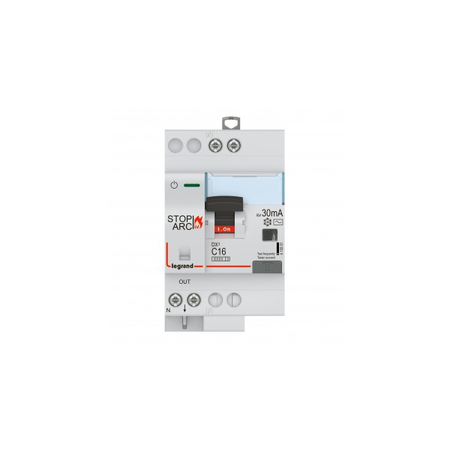 DX³ Stop Arc 6000 cu top side supply - 1P+N on left-hand side - 30 mA - AC type 230 V~ - 16 A - 3 module - C curba