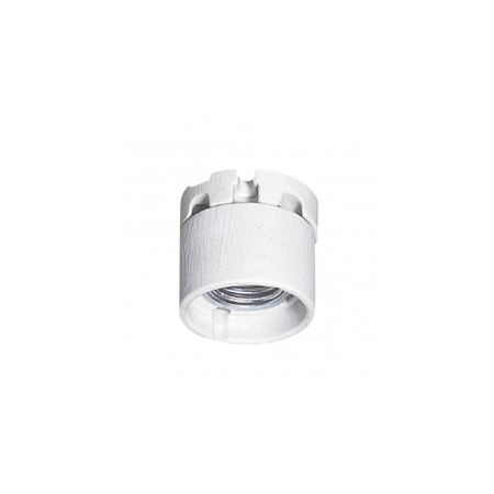 E 27 lampholder - 4 a 250 v~ - porcelain - protective skirt - alb