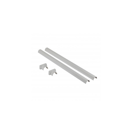 Finishing kit pentru telescopic pole pentru 1 or 2 compartimente snap-on columns - 2 pvc capacs and a base - aluminiu finish