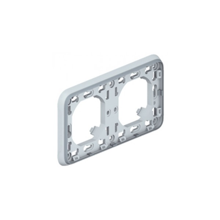 Flush mounting rama suport plexo ip55 - 2 module horizontal - gri