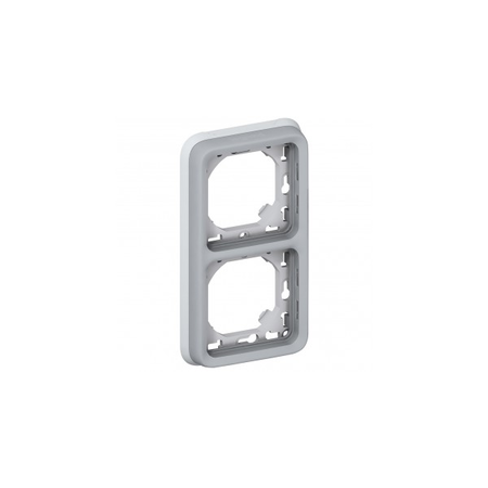 Flush mounting rama suport plexo ip55 - 2 module vertical - gri