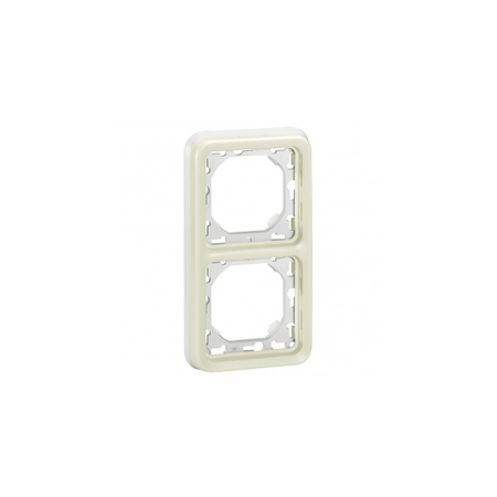 Flush mounting Rama suport Plexo IP55 - 2 module vertical - alb