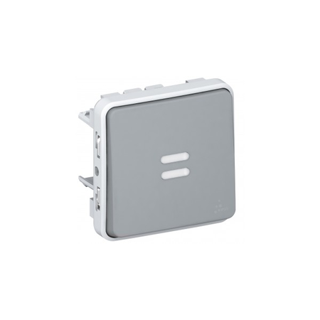 Illuminated 2 way switch Plexo - IP55-IK07 - 16 A-250 V~ - gri