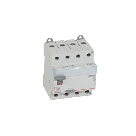 Intrerupator diferential RCD DX³-ID - 4P 400 V~ Nul pe partea dreapta - 100 A - 500 mA - tip A