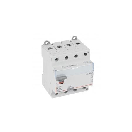 Intrerupator diferential RCD DX³-ID - 4P 400 V~ Nul pe partea dreapta - 63 A - 500 mA - tip AC