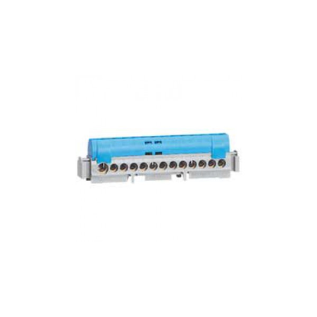 IP2X terminal block - neutral (albastru) - 1 x 6 to 25² - 16 x 1.5 to 16² -L 141 mm