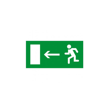 Label - pentru emergency lighting luminaires - exit usa on left - 310x112 mm