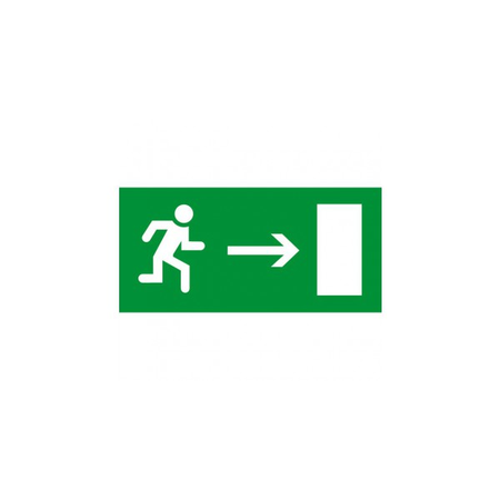 Label - pentru emergency lighting luminaires - exit Usa on right - 310x112 mm