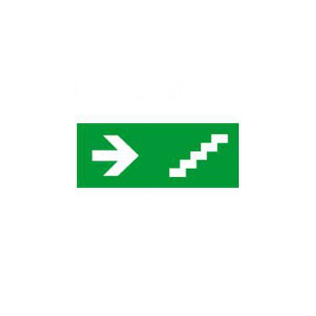 Label - pentru emergency lighting luminaires - stairs on right - 310x112 mm