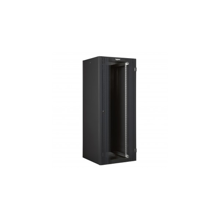 Linkeo 19 freestanding cabinet cu single front usa din sticla - capacity 24u - dimensions 1226x600x600 mm - flatpack