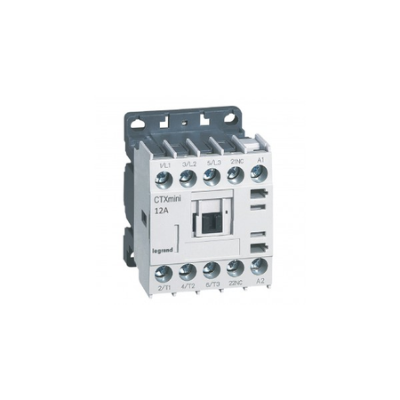 Minicontactor tripolar CTX³ - 12 A (AC3) - 110 V~ - 1 NC - screw terminals