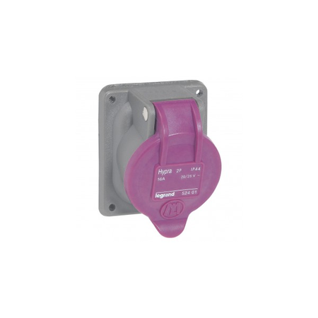 Panou montaj priza hypra - ip44 - 20/25 v~ - 16 a - 2p - plastic