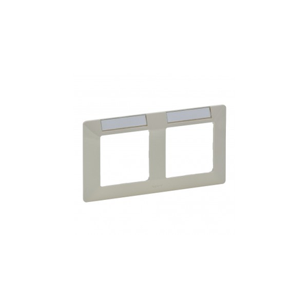 Plate Valena Life - cu label holder (horizontal) - 2 module - ivory