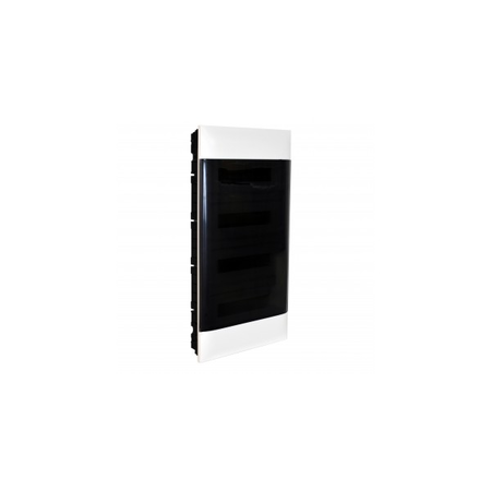 Practibox S Montaj incastrat cabinet pentru dry partition cuout terminal blocks - Usa fumurie - 4 randuri - 12 module per rand