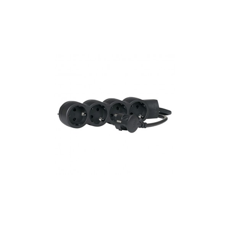 Prelungitor - german standard - 4x2p+e - unswitched - 1.5 m cord - negru