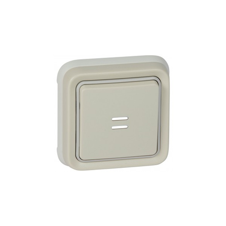 Push-button Plexo IP55 - illuminated changeover - flush mounting - alb