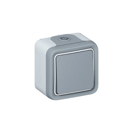 Push-button Plexo IP55 - N/O contact - 10 A - surface mounting - gri