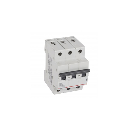 Siguranta automata MCB RX³ 6000 - 3P 400 V~ - 20 A - C curba - prong-type supply busbars