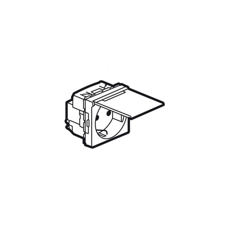 priza Arteor - German - 16 A - 2P+E cu capac - 2 module - alb