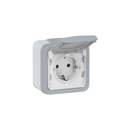 priza Plexo IP55 - German standard - 16 A - 2P+E - surface mounting - gri