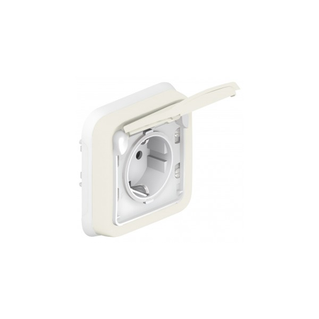 priza Plexo IP55 - German standard - 2P+E - flush mounting - alb