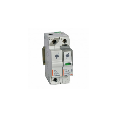 Descarcator SPD - protection of main distribution board - T1+T2 - limp 8 kA/pole - 1P+N left