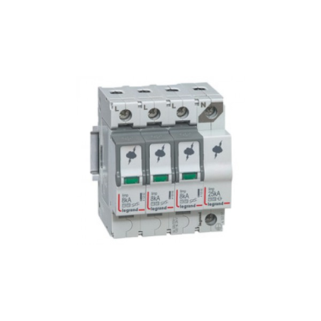 Descarcator SPD - protection of main distribution board - T1+T2 - limp 8 kA/pole -3P+N right