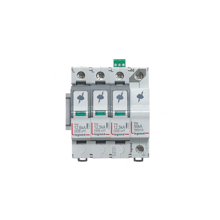 Descarcator SPD -protection of main distribution board -T1+T2 -limp 12.5 kA/pole -3P+N right