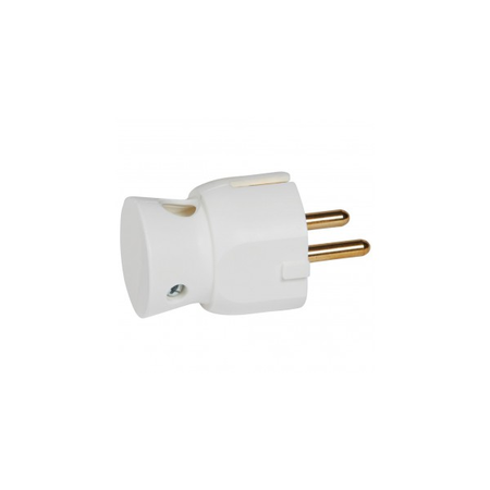 Stecher 2P+E - 16 A - German standard - plastic side outlet - alb - bulk