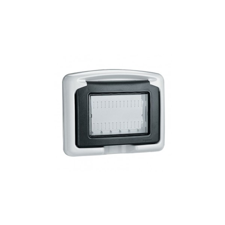 Rama suport plexo 55 - pentru mosaic/vela 3 module - ip55 - cu membrane - gri